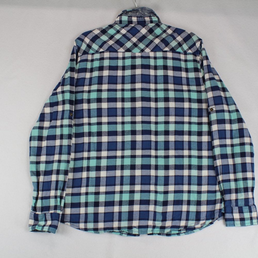 Jachs Girlfriend Plaid Flannel Long Sleeve Shirt bea Women's Large - Picture 8 of 10